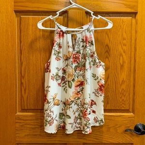 Flowered, spaghetti, style top